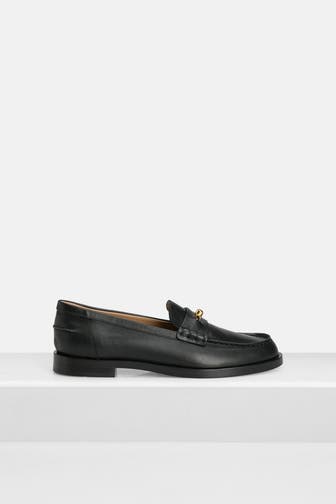 EMPORIO ARMANI Leder-Slipper schwarz