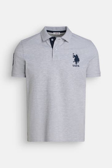 U.S. POLO ASSN. Polo-Shirt hellgrau meliert