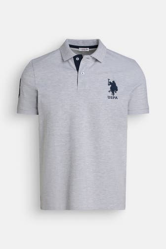 U.S. POLO ASSN. Polo-Shirt hellgrau meliert