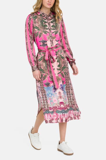 MISS GOODLIFE Blusenkleid 'Tropical Garden' gemustert