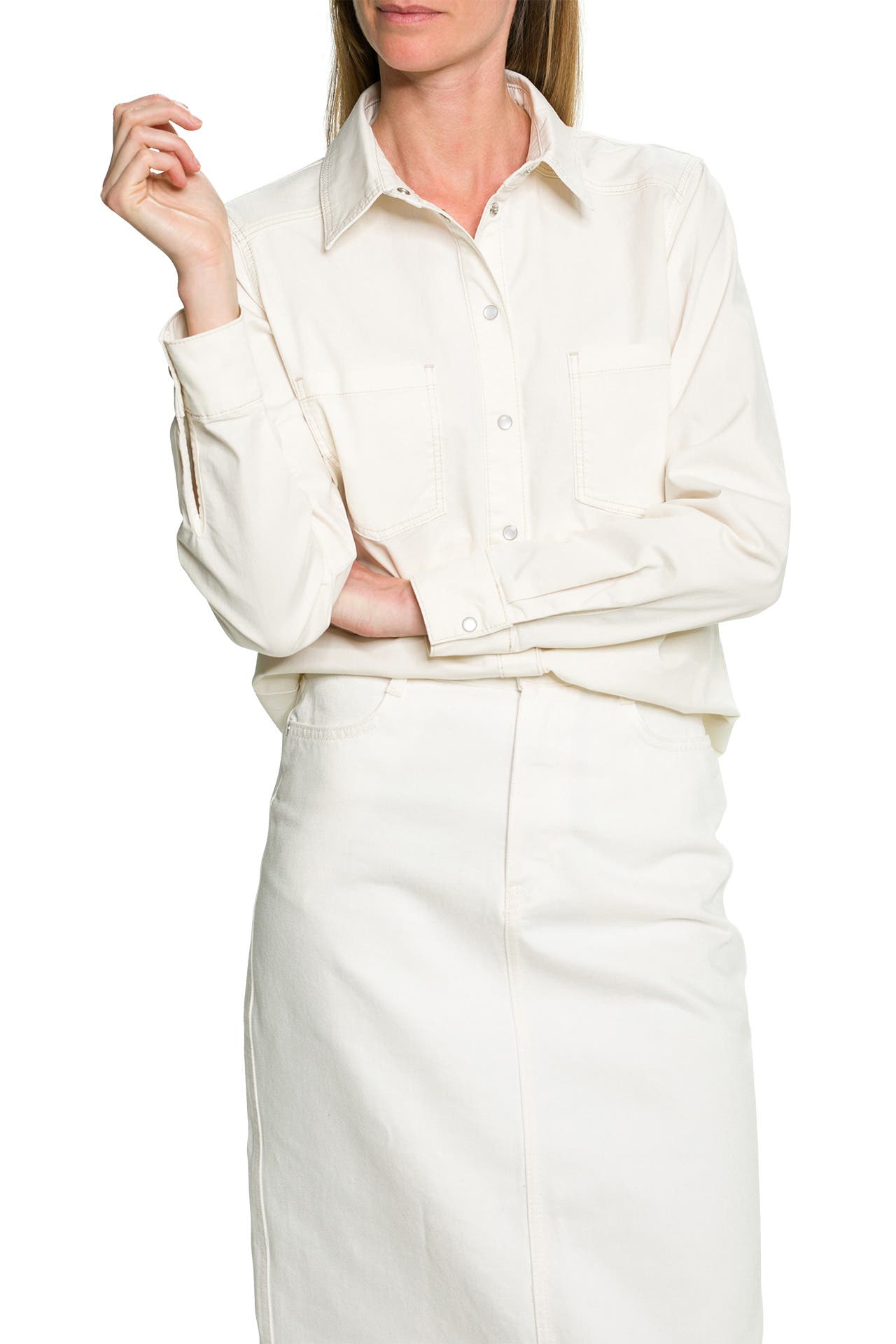 Oui Ecru and Black Printed Blouse  76731 0109