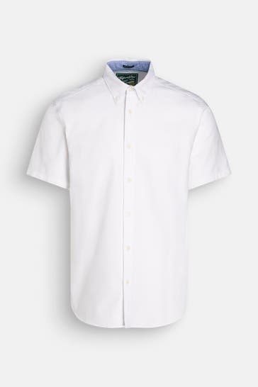 SUPERDRY Kurzarmhemd weiß Regular Fit