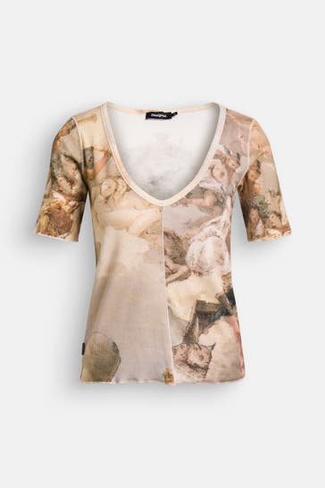 DESIGUAL T-Shirt 'Art' gemustert