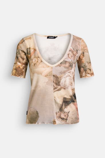 DESIGUAL - T-Shirt 'Art' gemustert