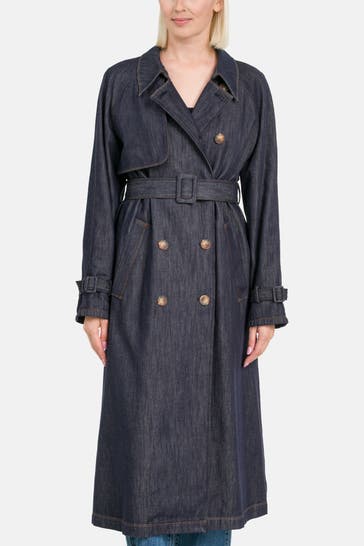 RIANI Jeanstrenchcoat blau