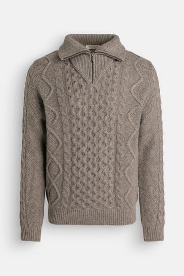WOOL & CO Strick-Troyer steingrau