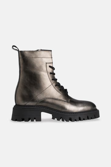 INUOVO Schnürstiefeletten silber