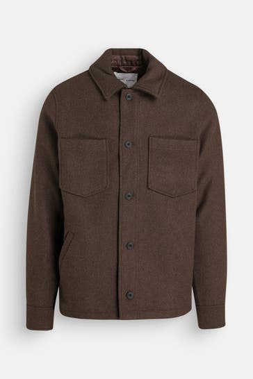 SAMSØE & SAMSØE Wollmixjacke dunkelbraun