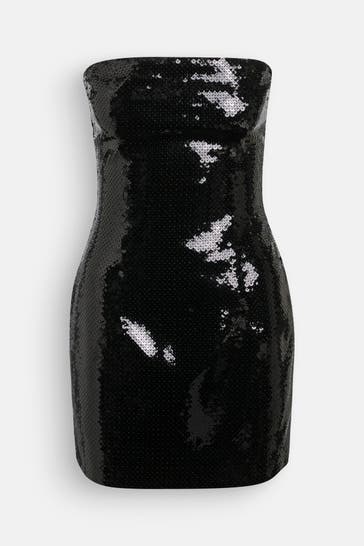 BALMAIN Paillettenkleid schwarz