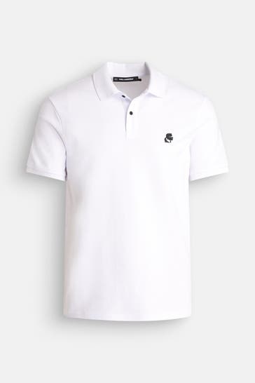 KARL LAGERFELD Polo-Shirt 'Cameo' weiß