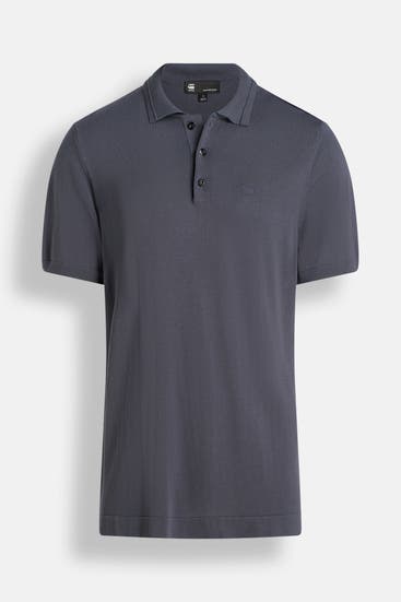 G-STAR - Feinstrick-Polo blaugrau