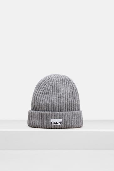 GANNI Mütze 'Bonnet' grau