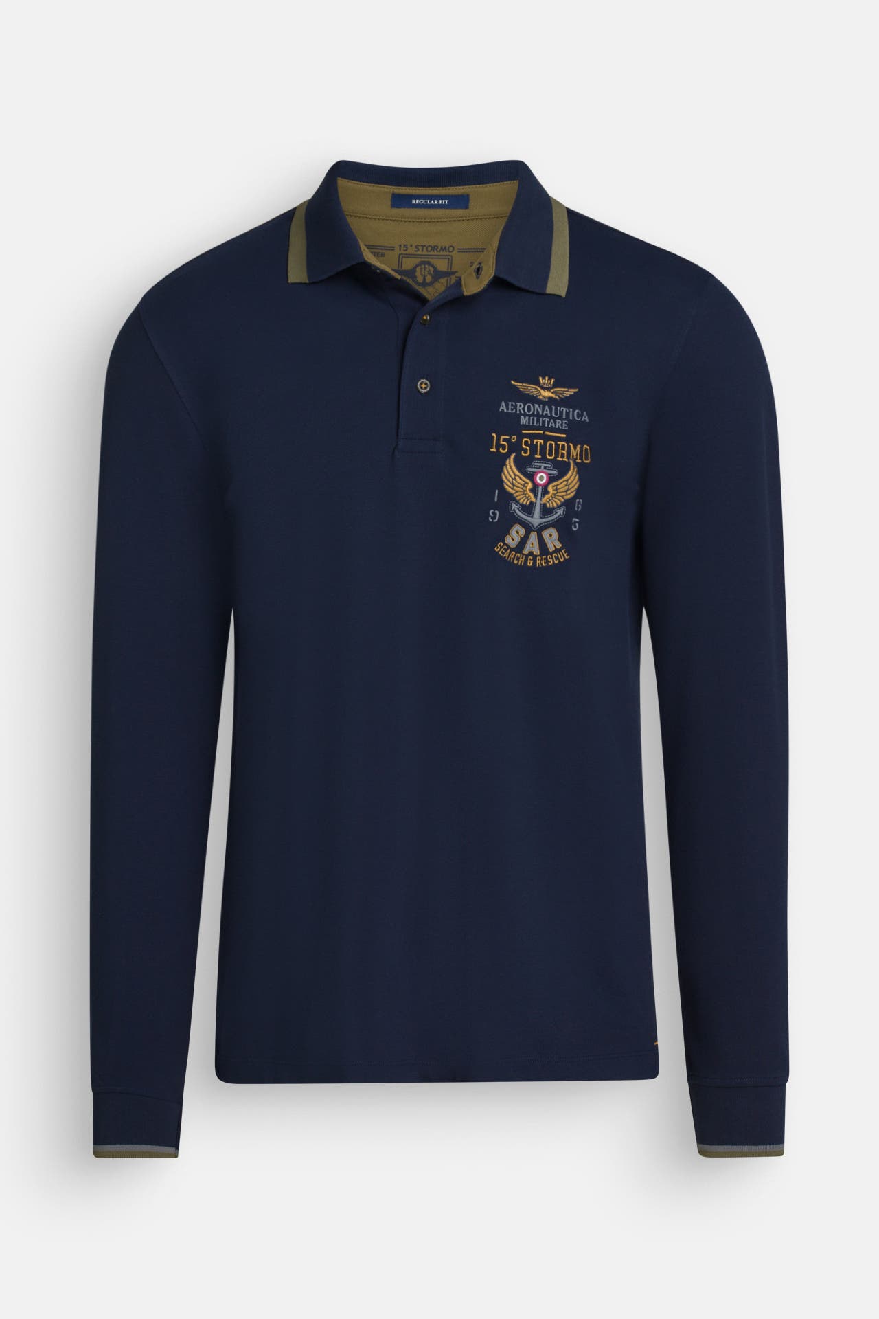 AERONAUTICA MILITARE Langarm-Polo dunkelblau, Bild 1
