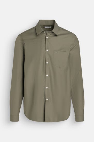 LACOSTE Casual-Hemd Regular-Fit oliv
