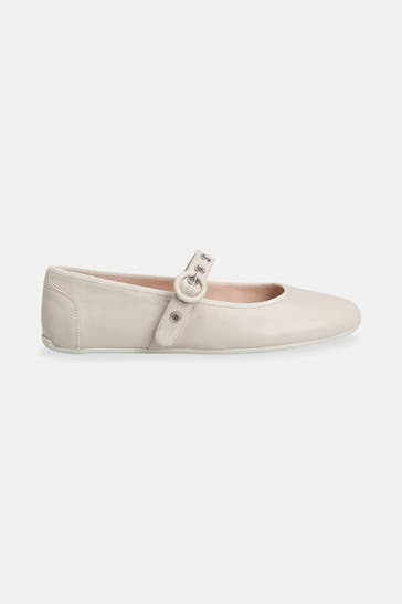 CANDICE COOPER Leder-Ballerinas 'Dafne Bird' beige