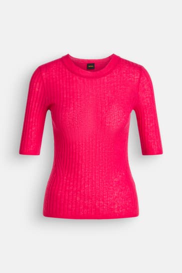 BOSS Wollmix-Shirt 'Fennina' fuchsia