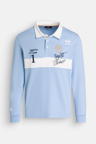 LA MARTINA Langarm-Polo hellblau