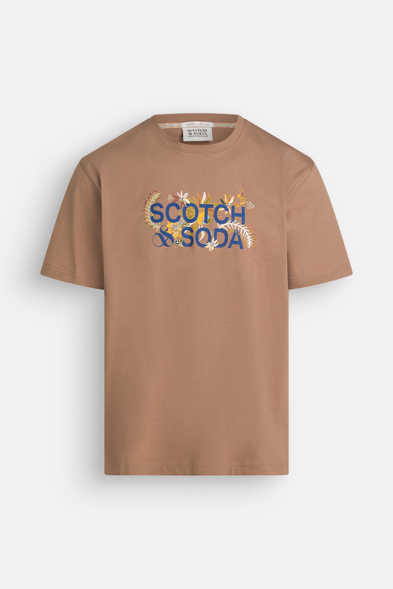 Scotch & Soda Heren T-shirt Melange T-Shirt, Washed Black Melange, L