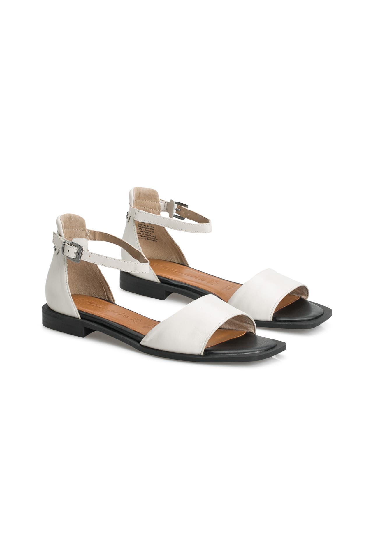 Tamaris leder sandalette weiß Outlet
