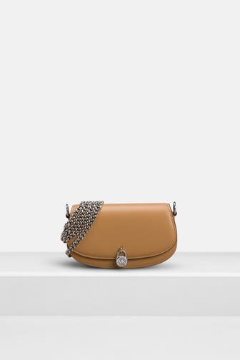 MICHAEL MICHAEL KORS Leder-Umhängetasche 'Mila' hellbraun