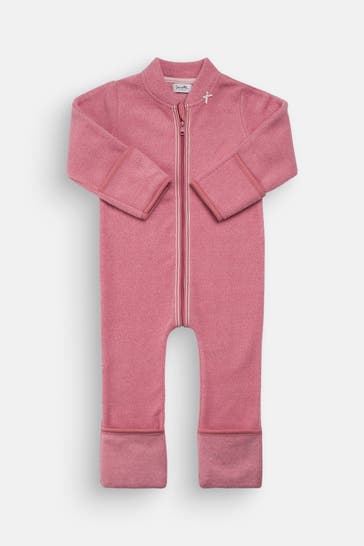 SANETTA Fleece-Strampler altrosa