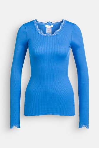 ROSEMUNDE Seidenmix-Longsleeve royalblau