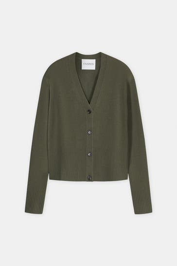 CLOSED Wollstrickjacke oliv