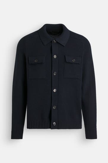 ROBERTO COLLINA Merinojacke dunkelblau
