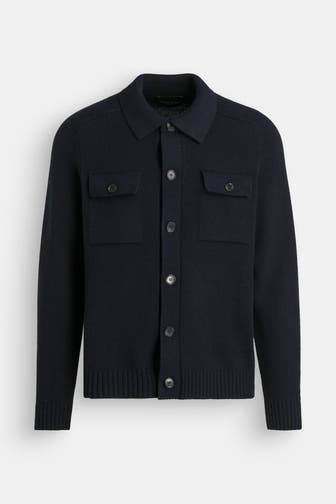 ROBERTO COLLINA Merinojacke dunkelblau