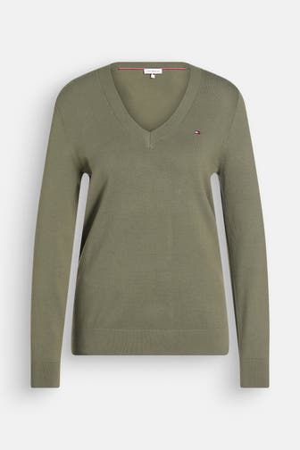 TOMMY HILFIGER Strickpullover oliv