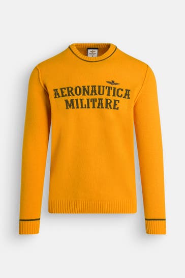 AERONAUTICA MILITARE Wollmix-Pullover gelb