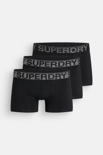 SUPERDRY 3er-Pack Boxer Trunks schwarz