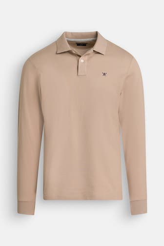 HACKETT Langarm-Polo hellbraun