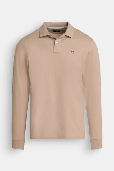 HACKETT - Langarm-Polo hellbraun