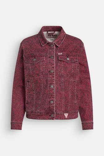GUESS Jeansjacke 'Rey' weinrot