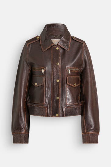 MICHAEL MICHAEL KORS Lederjacke braun