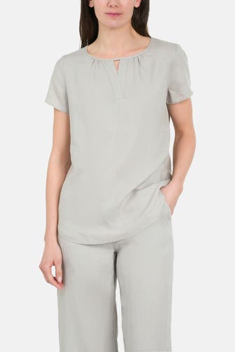 BETTY BARCLAY Leinen-Shirt hellgrau