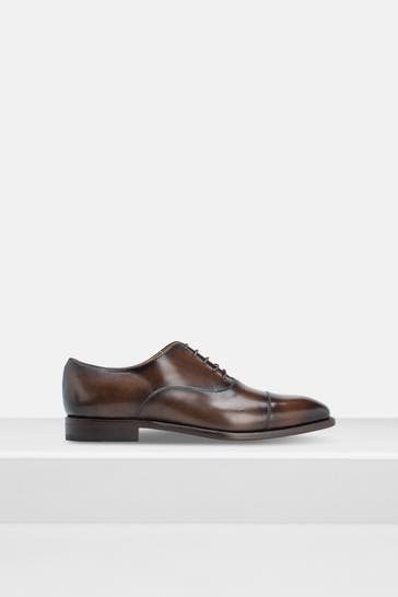 CORDWAINER Dark brown leather lace-ups