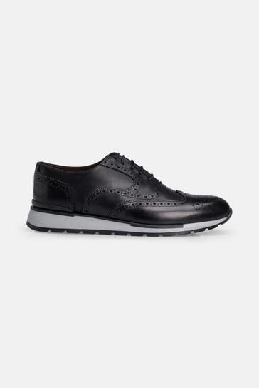 PRIME SHOES Lederschnürer schwarz