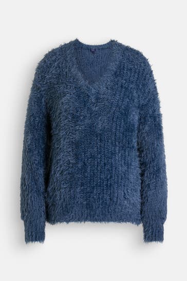 GUESS Strickpullover 'Natsumi' mittelblau