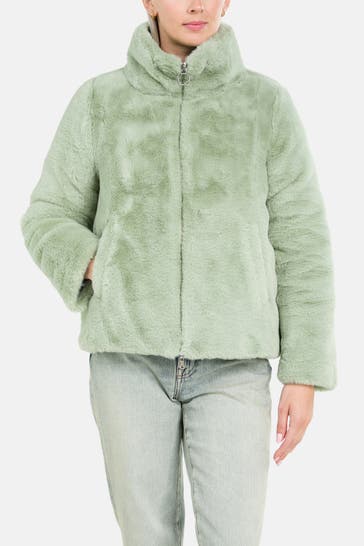 COLMAR Wende-Daunen-Teddyfelljacke grün