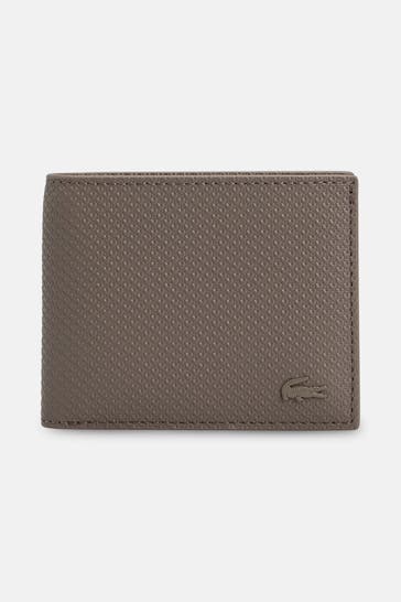 LACOSTE Ledergeldbörse 'Chantaco' taupe