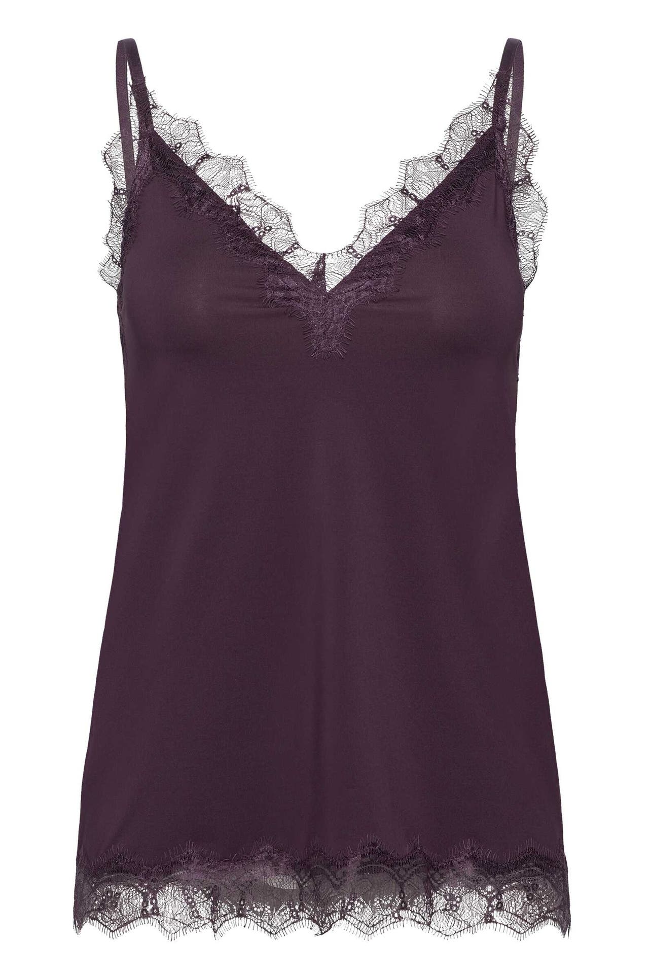 ROSEMUNDE Spitzentop aubergine , Bild 1