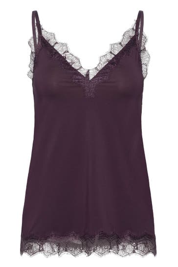 ROSEMUNDE Spitzentop aubergine 