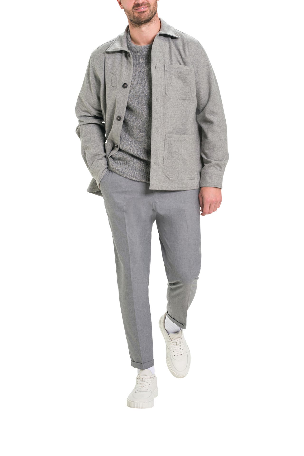 STRELLSON Wollmix-Strickpullover 'Kito' grau, Bild 1