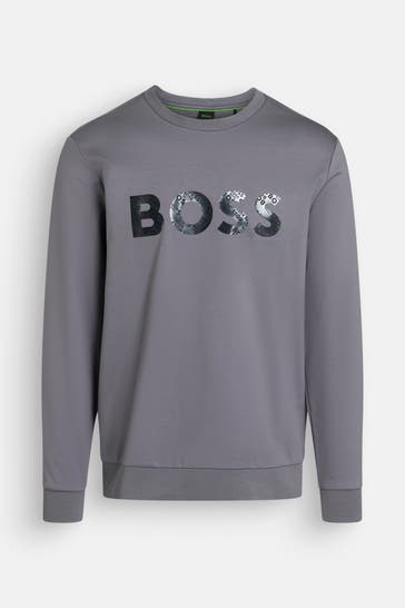 BOSS Sweatshirt 'Salbo Mirror' grau