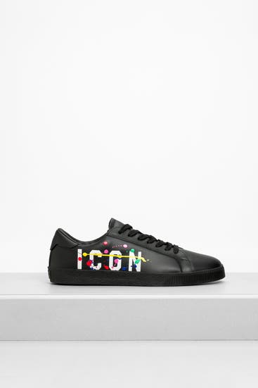 DSQUARED2 - Ledersneaker 'Cassetta' schwarz