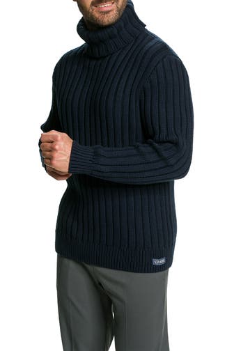 SUPERDRY Rollkragenpullover dunkelblau