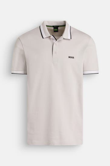 BOSS GREEN Polo-Shirt steingrau