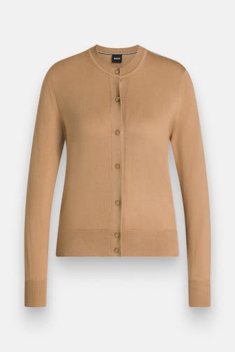 BOSS Woll-Strickjacke camel